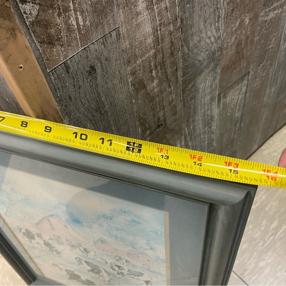 Vintage Framed Red Barn with Windmill & Cows Print 16" X 20" by Ava Freeman - Picture 5 of 5